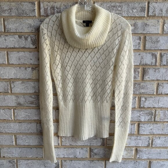 Arden B. Long Sleeve Cowl Neck Open Knit Mohair Blend Sweater Women's Size L - Picture 1 of 8